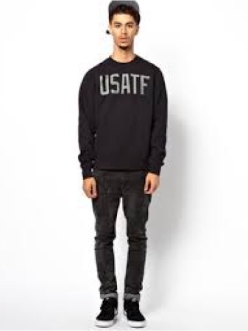 Nike Black Crewneck Sweatshirt with USATF Lettering